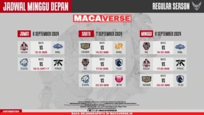 Jadwal MPL ID S14 Week 5 : Pertarungan Panas Evos Glory vs Fnatic Onic Hingga Dewa United vs RRQ Hoshi